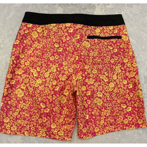 Hurley Bright Pink‎ Yellow Floral Board Shorts Swim Suit Surf Men’s Size 30 - Picture 2 of 7